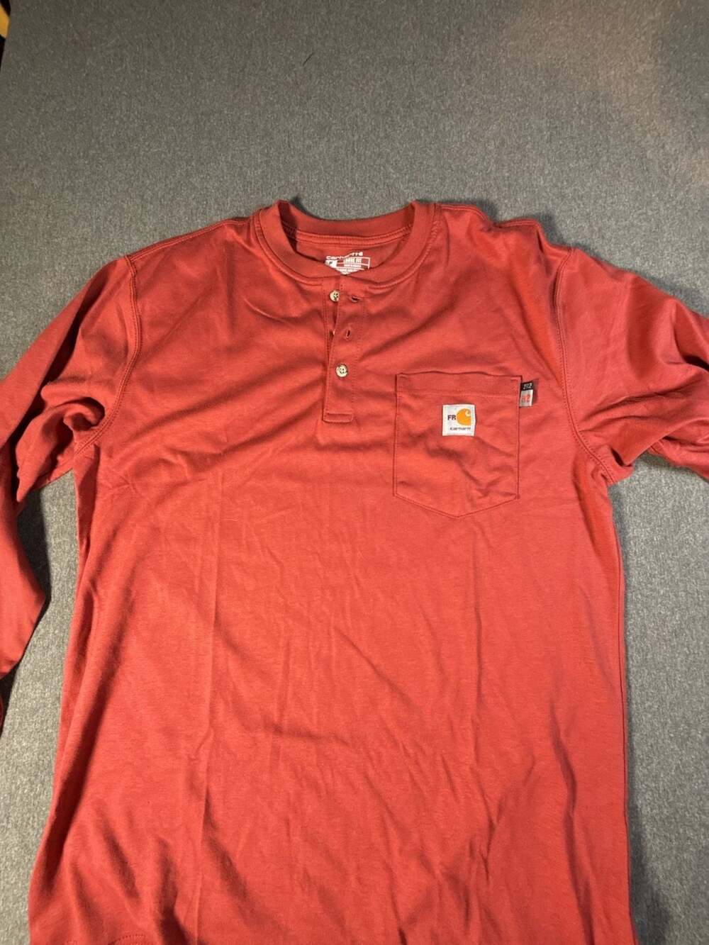 Carhartt FR Loose Fit Force Long Sleeve Pocket Henley Shirt cat 2 pyro safe